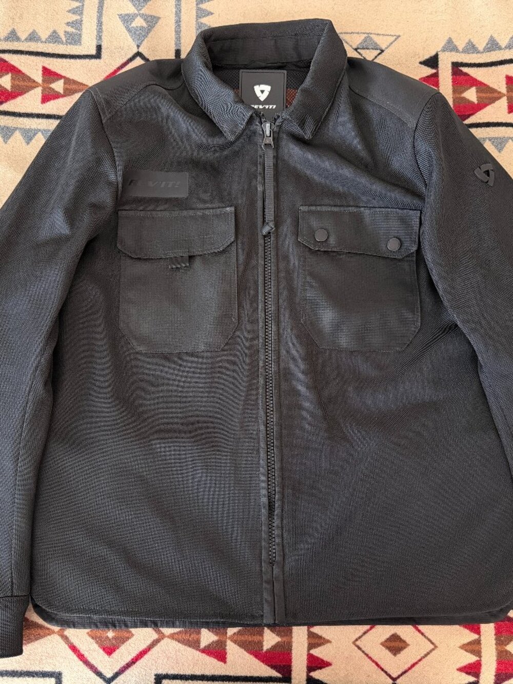 REV'IT! Tracer Air 3 Motorcycle Overshirt Jacket, Black, Size Men's Large